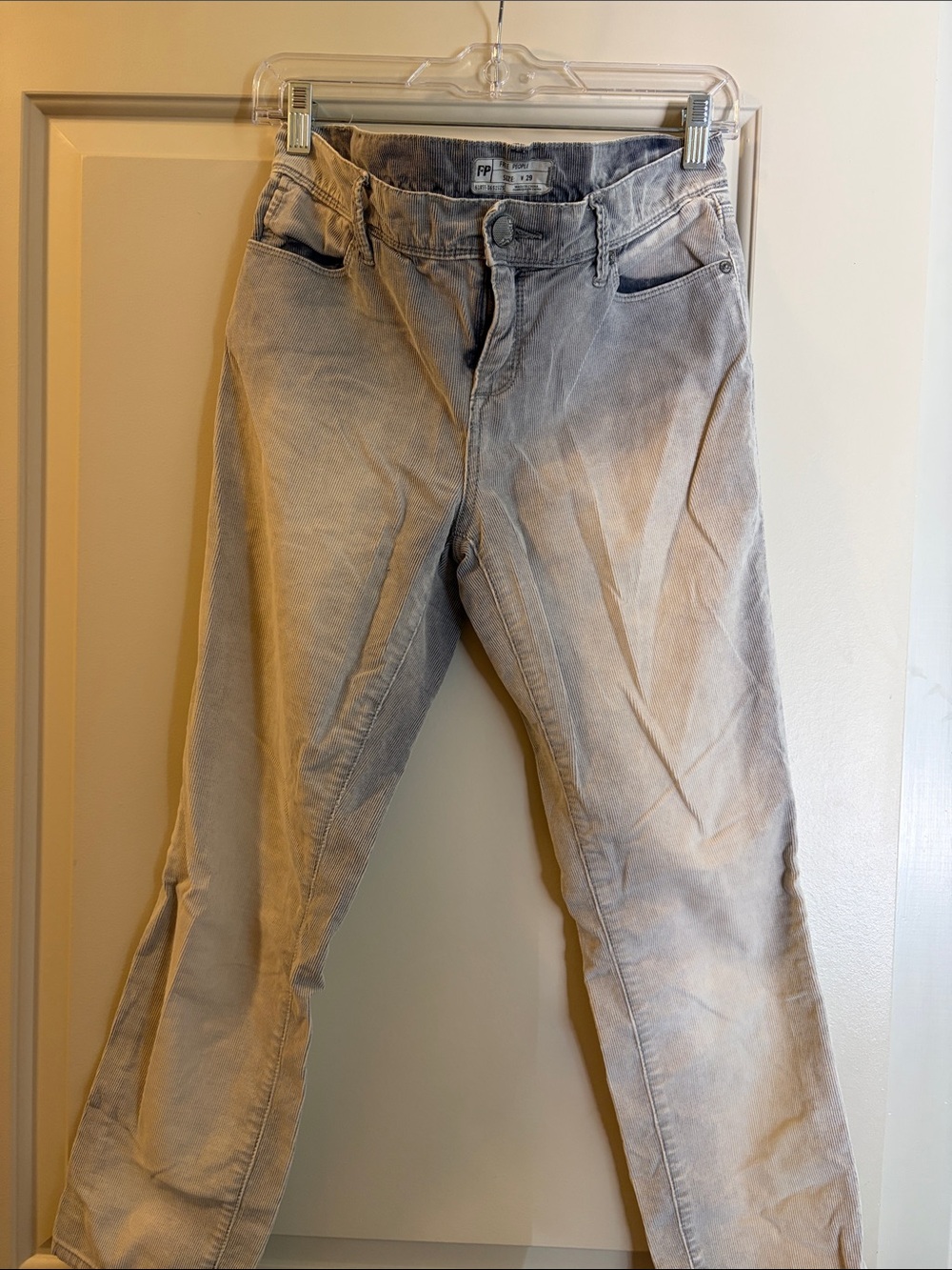 Free People Straight Leg Jeans in Light Gray